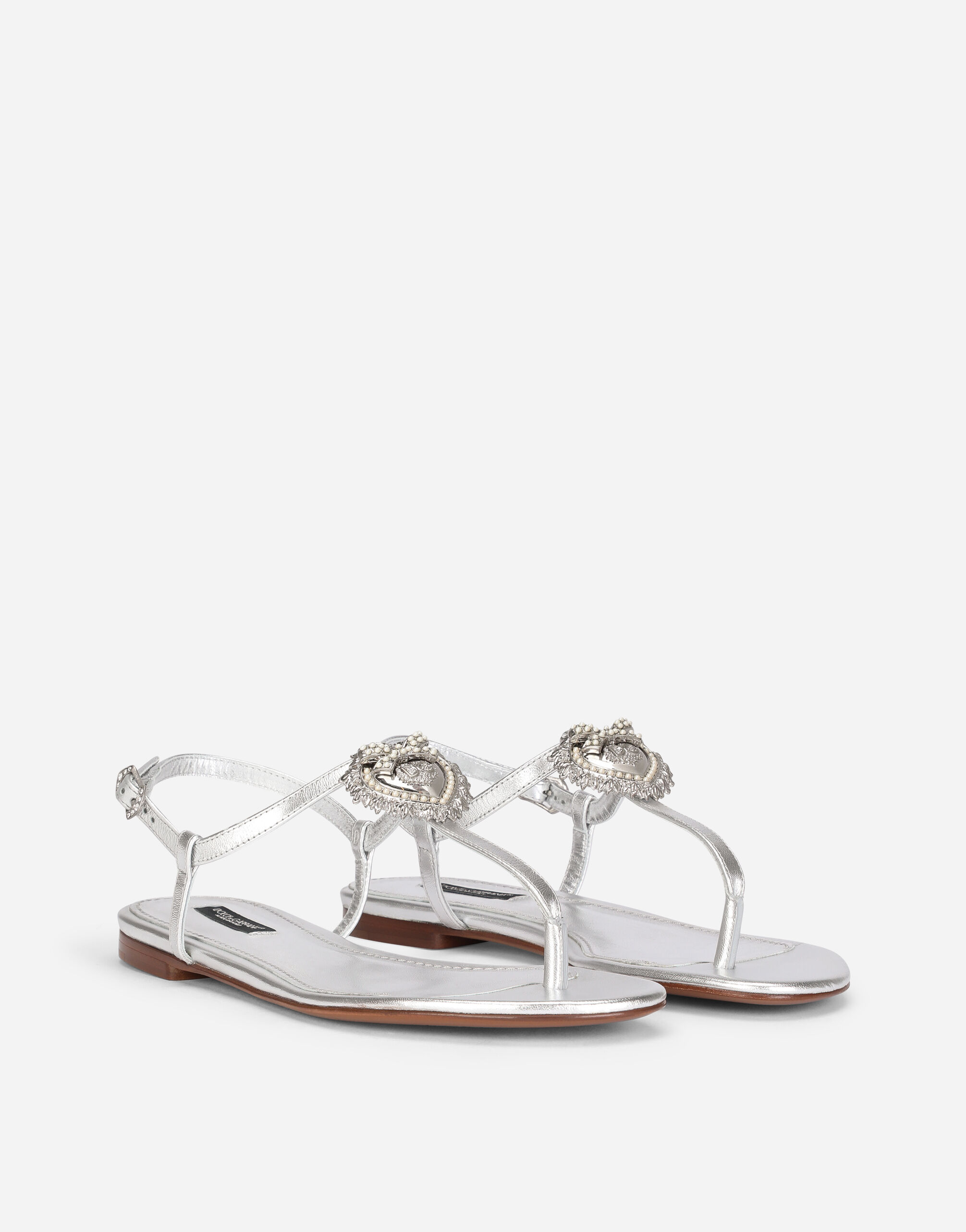 正規店買付【DOLCE & GABBANA】レザー デボーション サンダル DEVOTION ソングサンダル モルドレナッパレザー