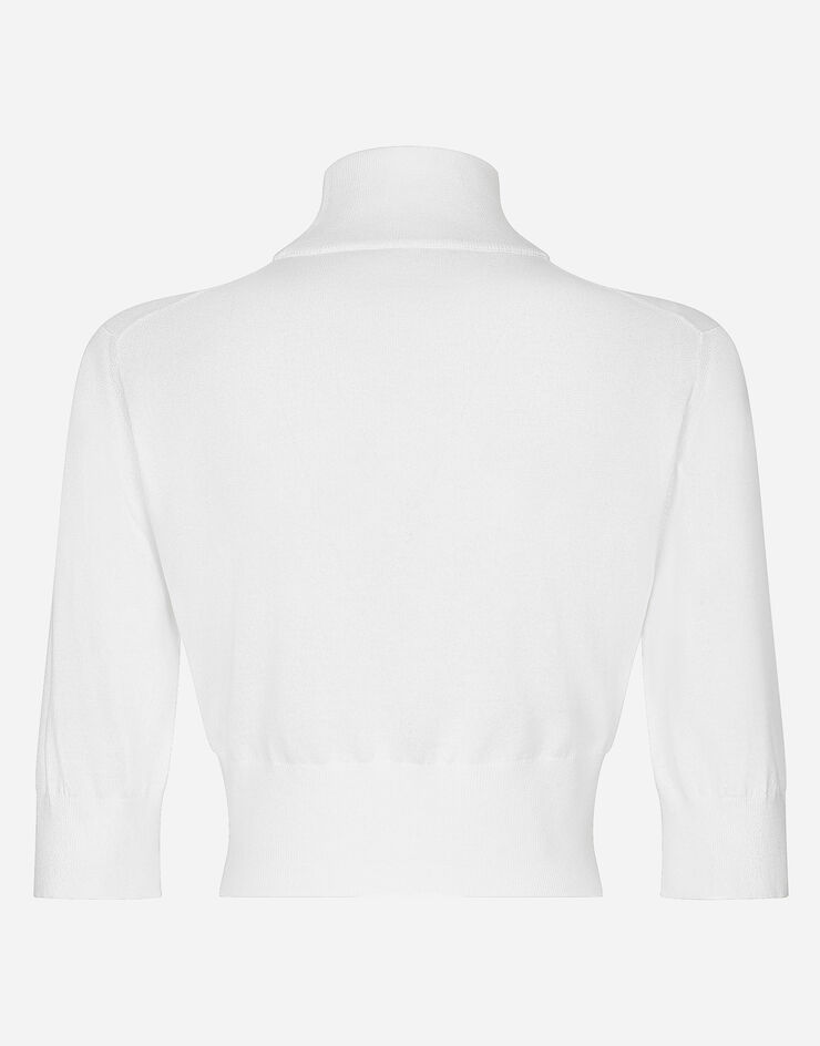 Dolce & Gabbana 丝棉混纺短款针织衫 白 FXW12TJFMEB