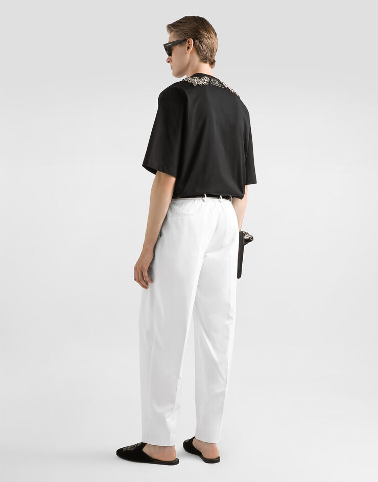 Dolce & Gabbana Jersey t-shirt with embroidery Dolce & Gabbana Jersey t-shirt with embroidery Black G8PB8ZHU7SD