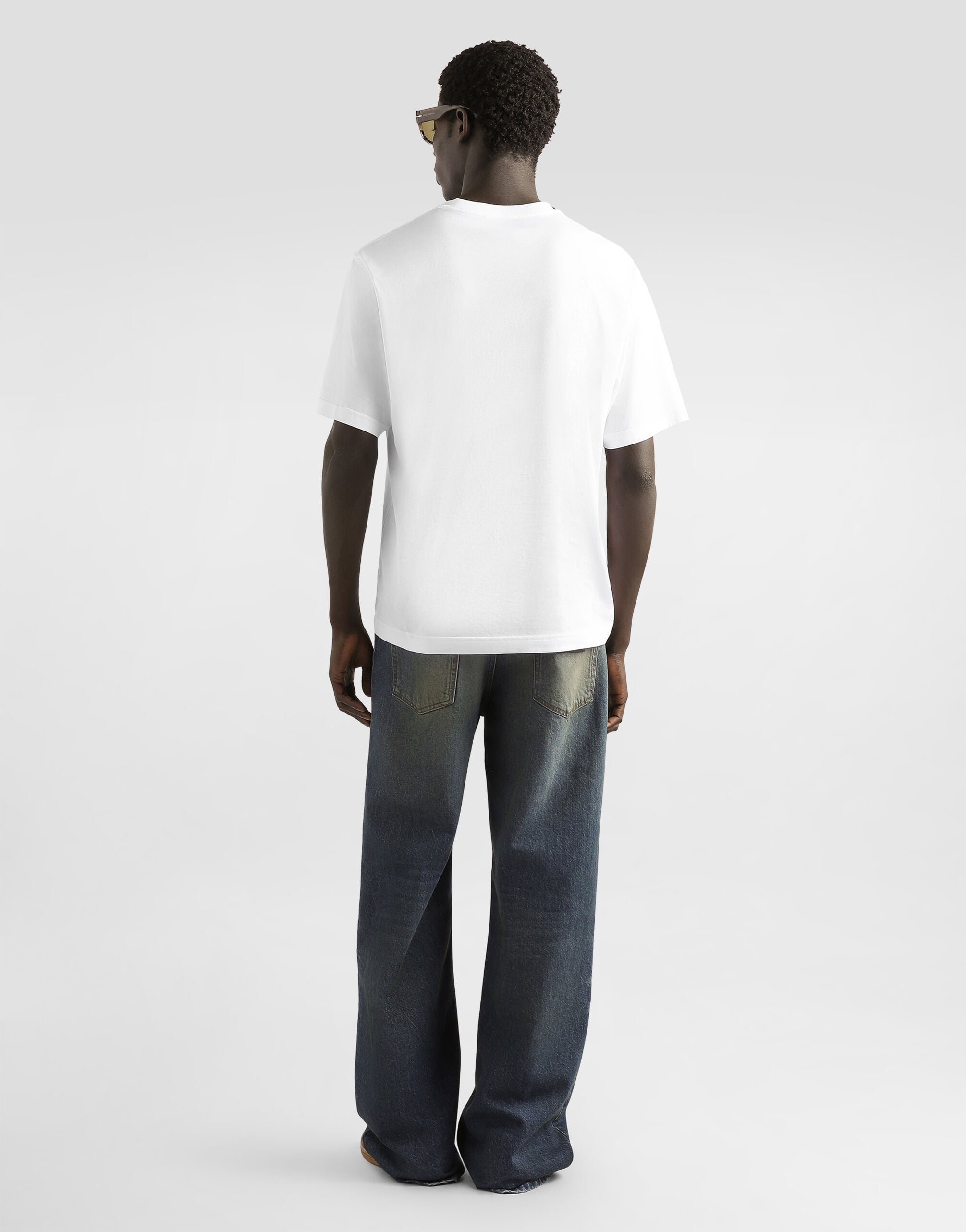 Cotton t-shirt with patch in White for Men | Dolce&Gabbana® US