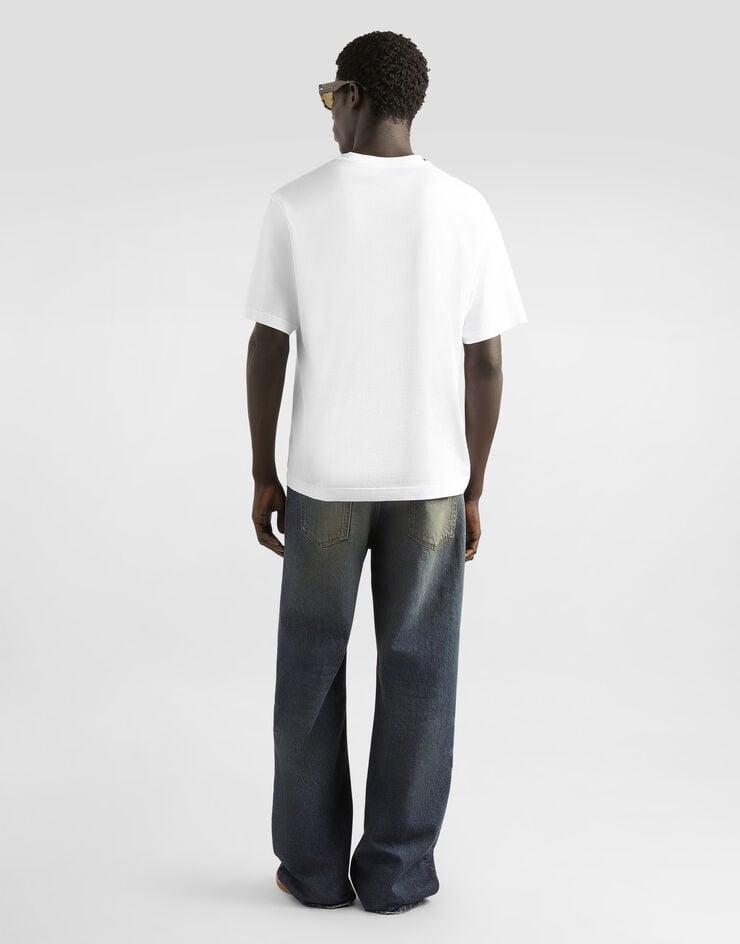 Dolce & Gabbana Cotton t-shirt with patch White G8PN9ZG7PZF