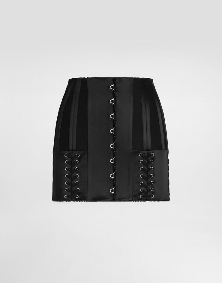 Dolce & Gabbana Stretch satin miniskirt Dolce & Gabbana Stretch satin miniskirt Black F4C3HTFURAD