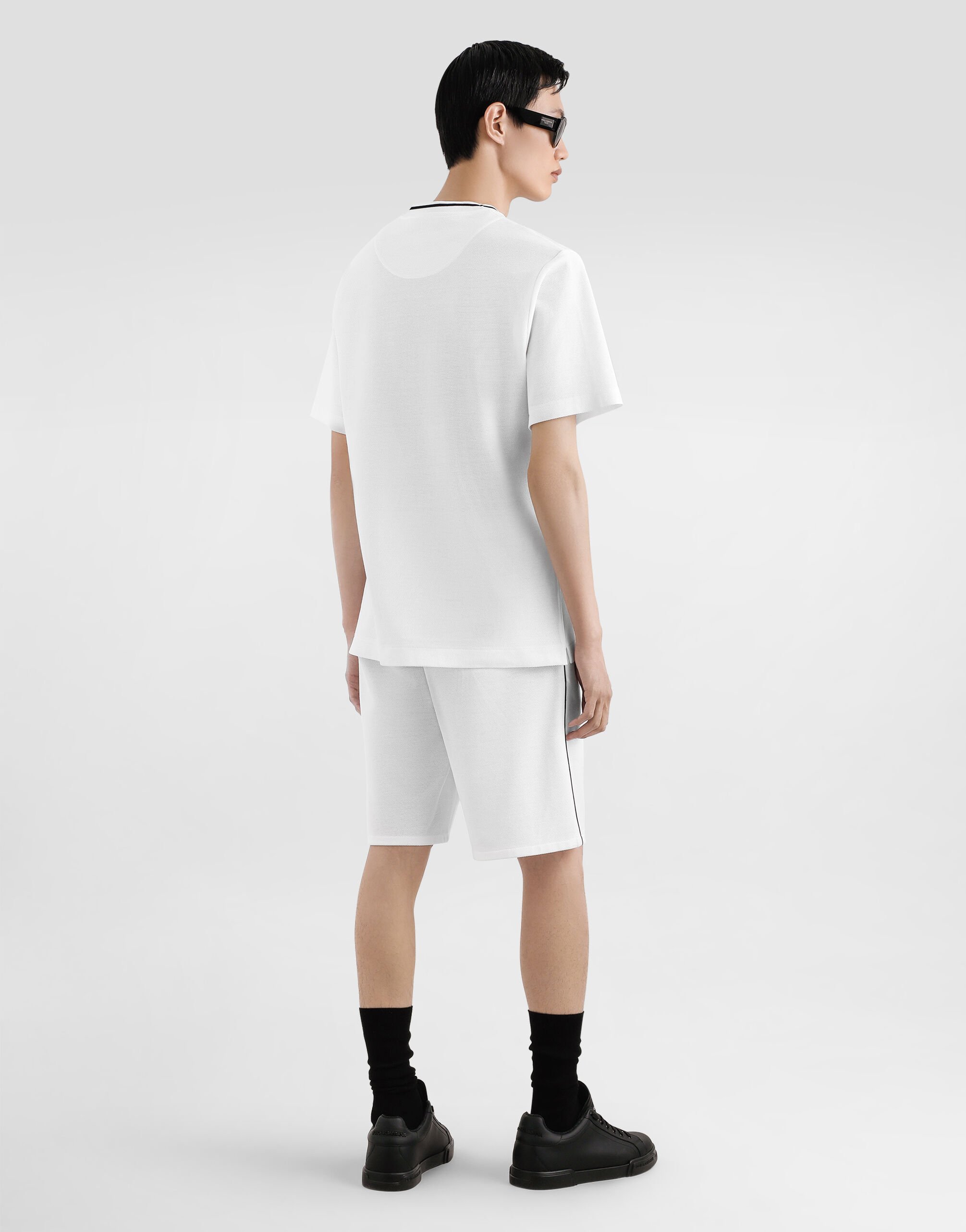 Tシャツ・カットソー DOLCE  GABBANA Men Tops G8ST3Z HU7UTW0800 WHITE Cotton piqué t-shirt in White for Men | Dolce&Gabbana® US