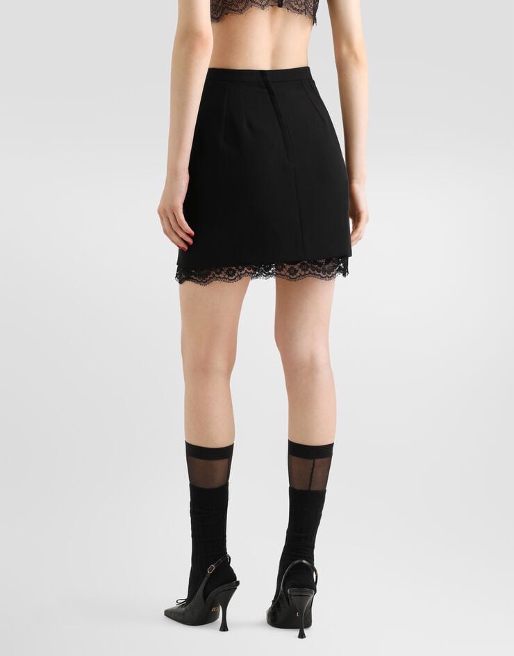 Dolce & Gabbana Jupe en double crêpe de laine Dolce & Gabbana Jupe en double crêpe de laine Noir F4BS7TFU2L8