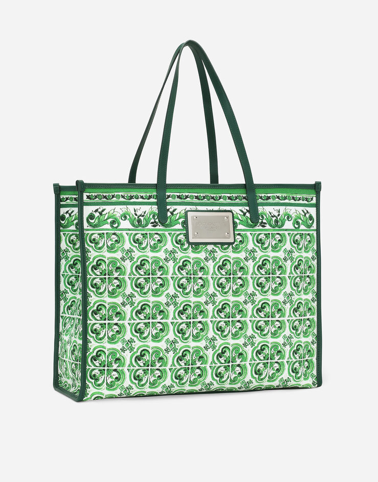 Dolce & Gabbana Bolso shopper grande de lona con estampado Maiolica Imprima BM2274AO667