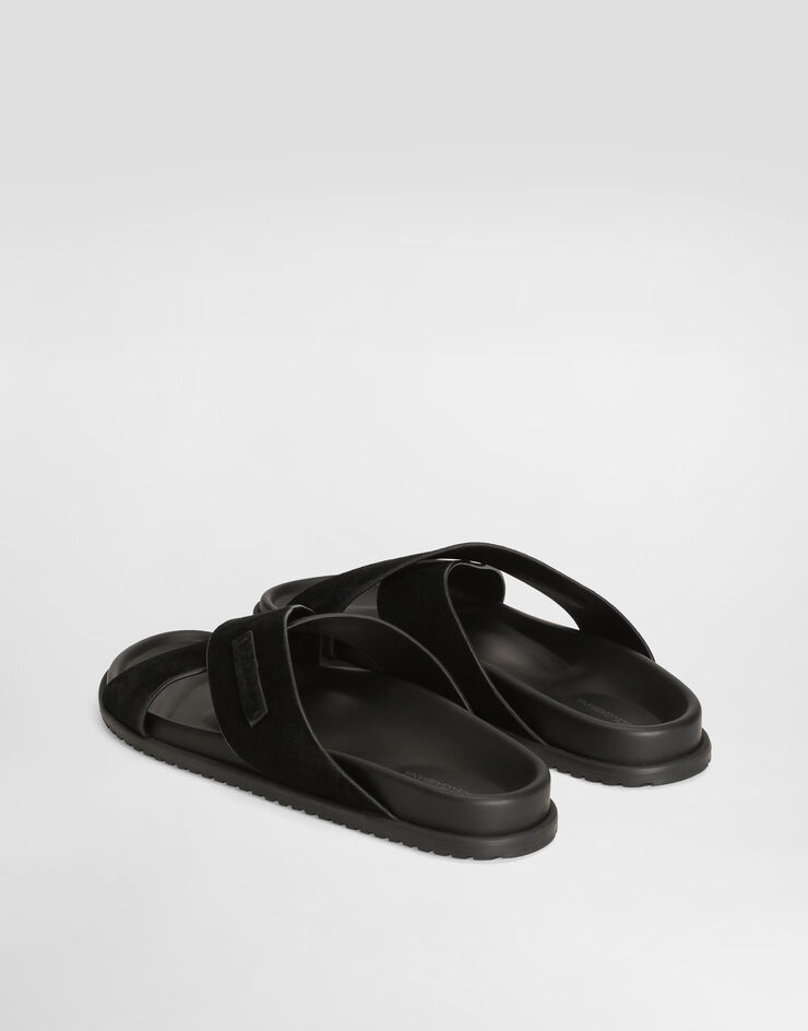 Dolce & Gabbana صندل من جلد شامواه Black A80534A9R00