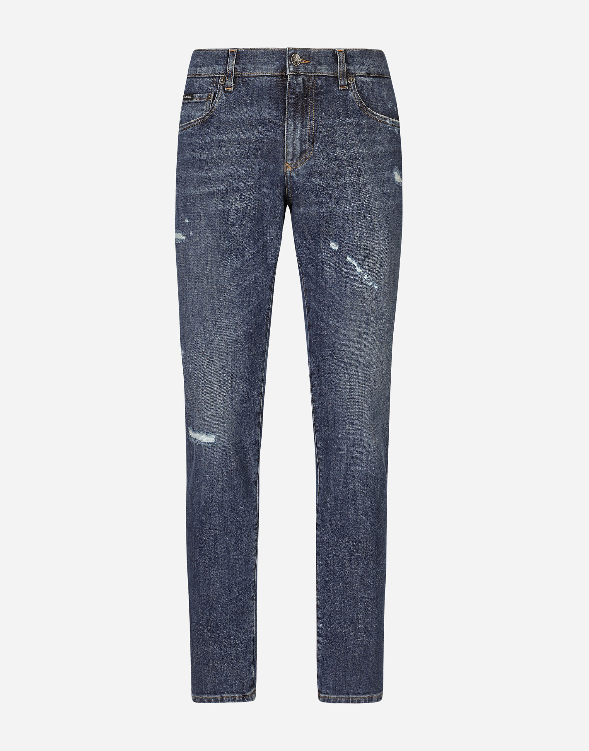 Dolce & Gabbana Jeans Slim aus blauem Stretchdenim Mehrfarbig G5LI1DG8KP6