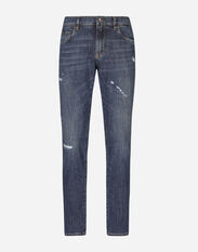Dolce & Gabbana Slim-fit stretch blue denim jeans Black GXC60TJAM8M