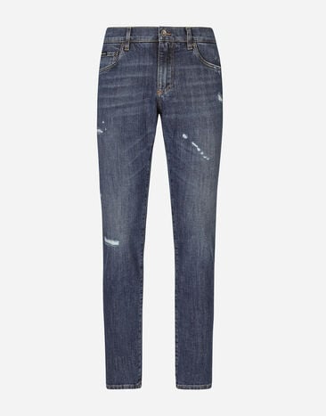 Dolce & Gabbana Узкие эластичные джинсы синего цвета разноцветный G5LI1DG8KP6