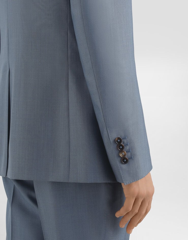 Dolce & Gabbana Single-breasted wool and silk  suit Azure GK0RMTGJ725