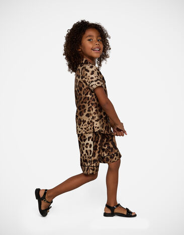 Dolce & Gabbana Camisa de sarga con estampado de leopardo Estampado Animalier L53S92G7I2K