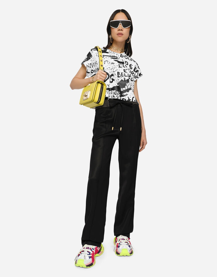 Dolce & Gabbana Pantalones Palazzo de sarga Black FTB7NTGDP69