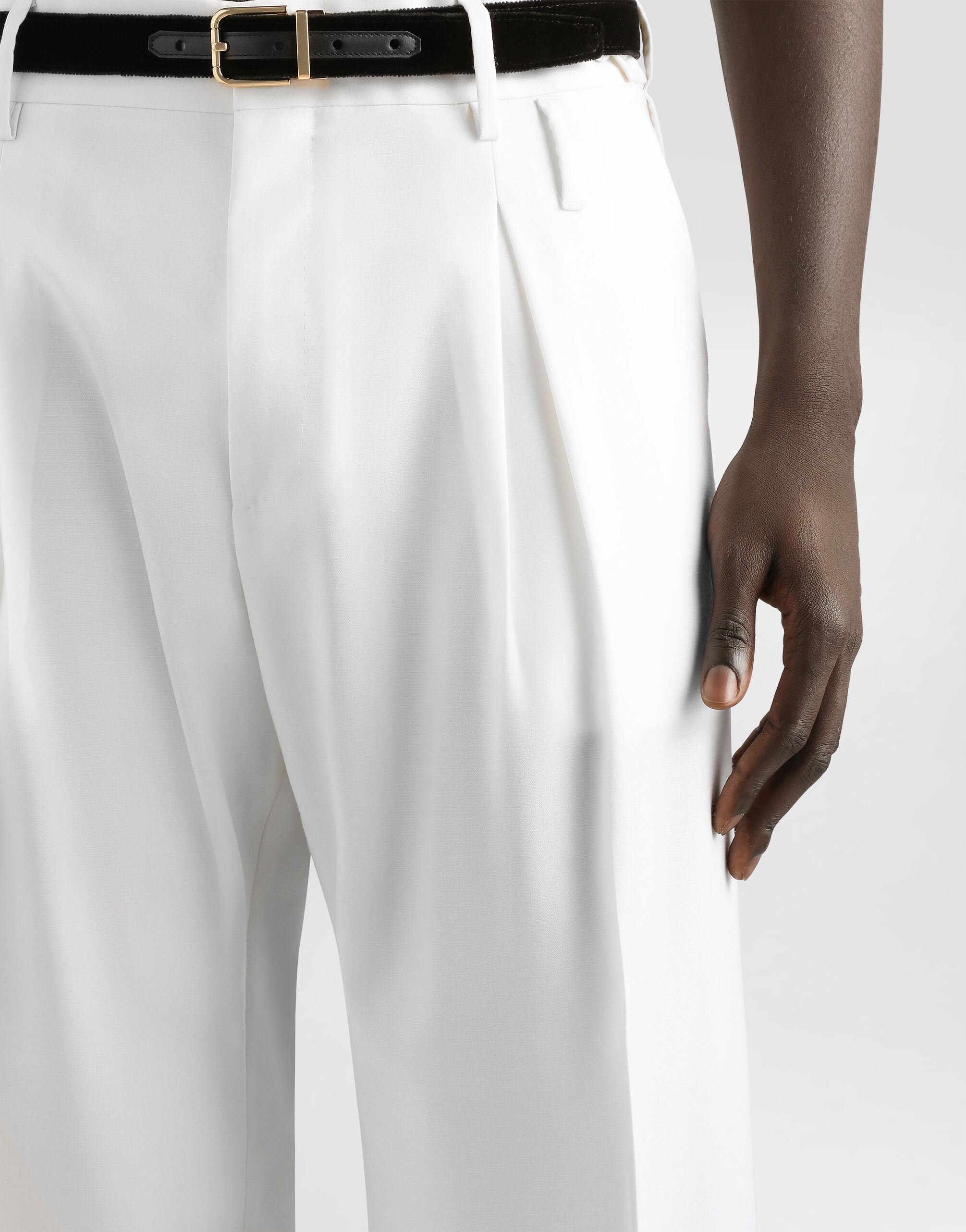 Whiteのメンズ ウール ファイユ パンツ | Dolce&Gabbana®
