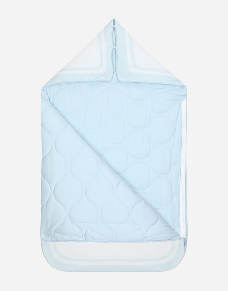 Dolce & Gabbana Jersey sleep sack with DG logo print Azul Claro LNJAD8G7L5F