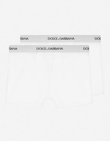Dolce & Gabbana Bi-pack boxer in jersey con elastico logato Black L4J702G7OCU