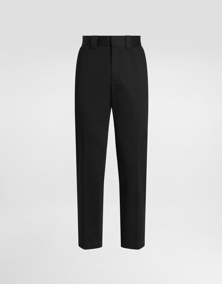 Dolce & Gabbana Hose aus Baumwollgabardine Schwarz GP0K3ZFUFL3