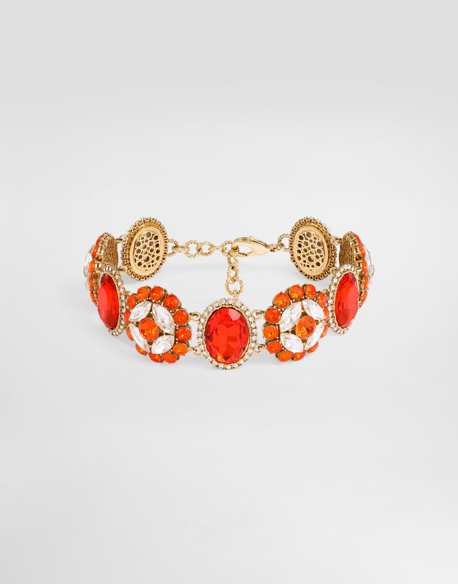 Choker necklace with rhinestones