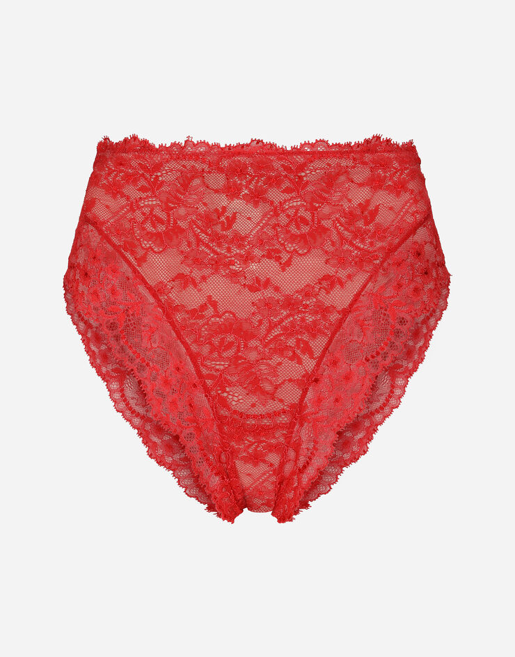 Dolce & Gabbana Slip vita alta in pizzo Rosso O2C42TONI52