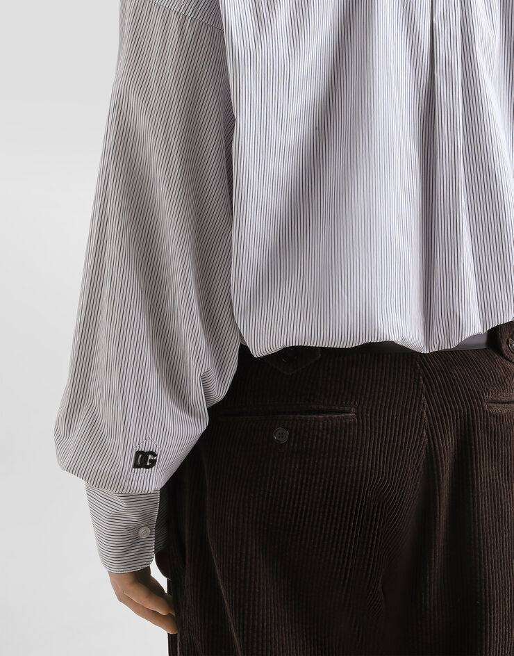 Dolce & Gabbana Oversized striped poplin shirt Multicolor G5LU6ZFR501