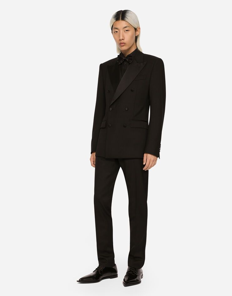 Dolce & Gabbana Three-piece Sicilia-fit suit in stretch wool Black GKPVMTFUBE7