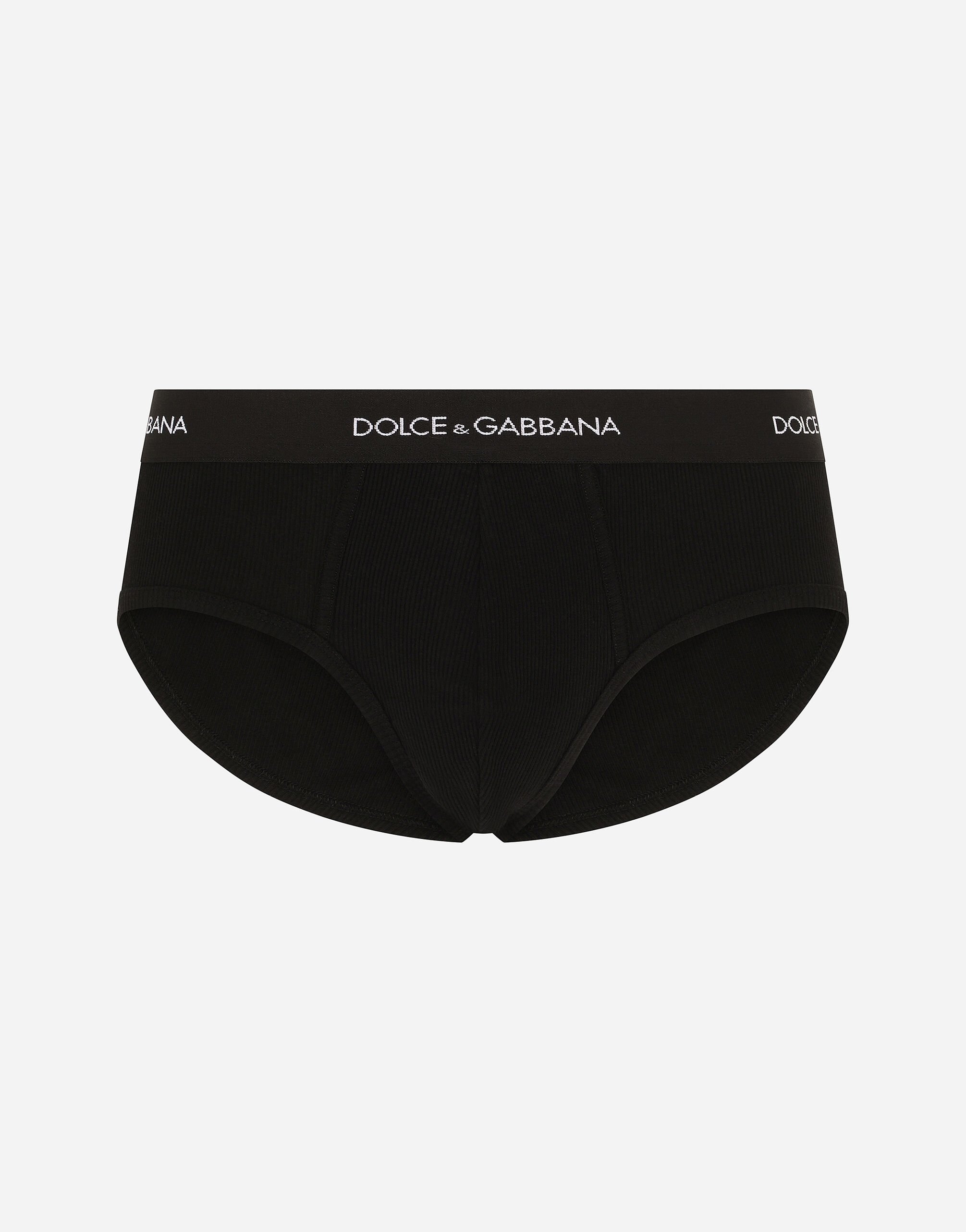 Dolce & Gabbana Slip Brando cotone a costine Black M9C03JONN95