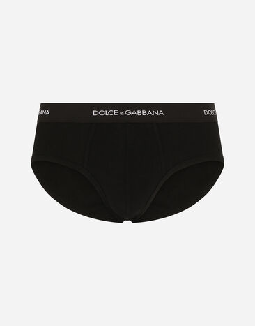 Dolce & Gabbana 미세 립 코튼 브란도 브리프 블랙 M9C03JONN95