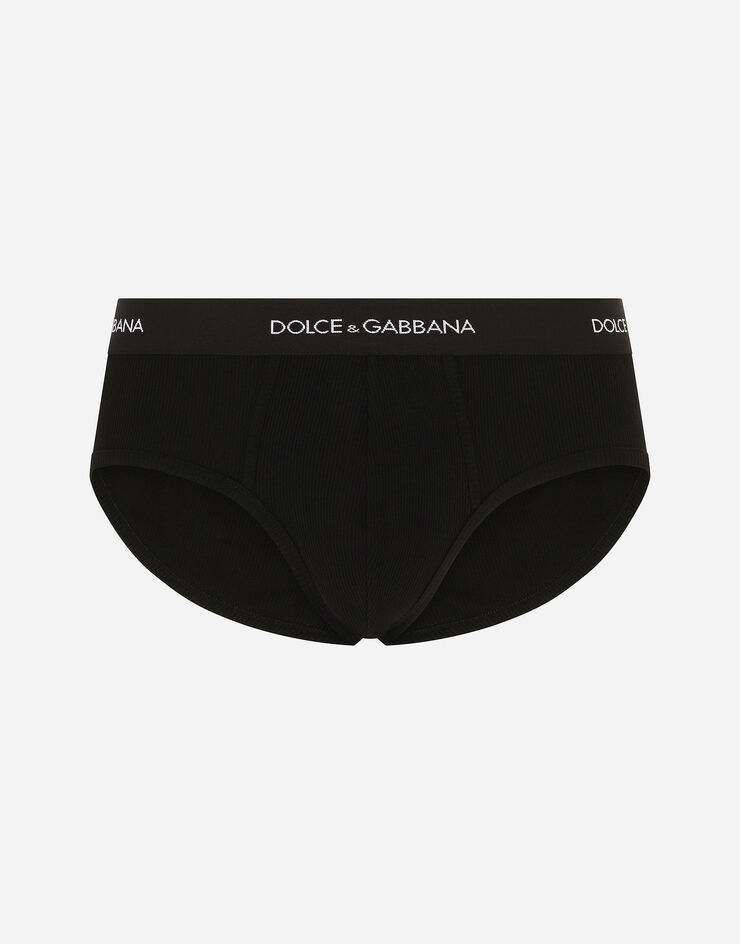 Dolce & Gabbana Slip Brando cotone a costine Black M3C21JONN96