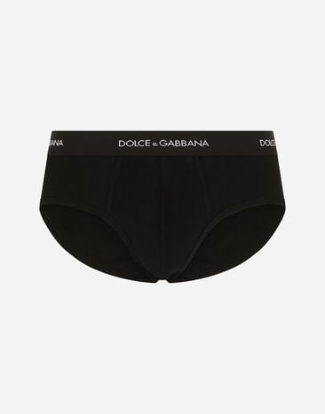 Dolce & Gabbana Slip Brando gerippte Baumwolle Schwarz M9C03JONN95