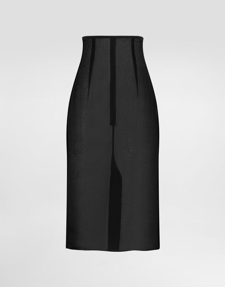 Dolce & Gabbana Jupe mi-longue en voile de mousseline Noir F4BBYTFUAA1
