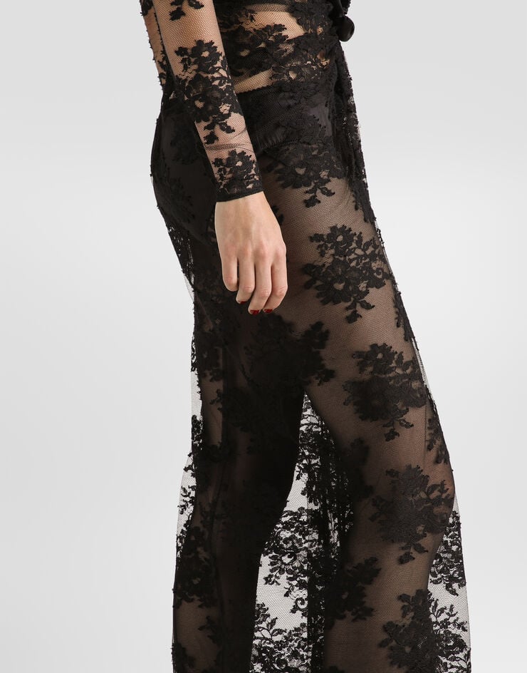 Dolce & Gabbana Lace dress with bow Black F6TTZZHLMQM
