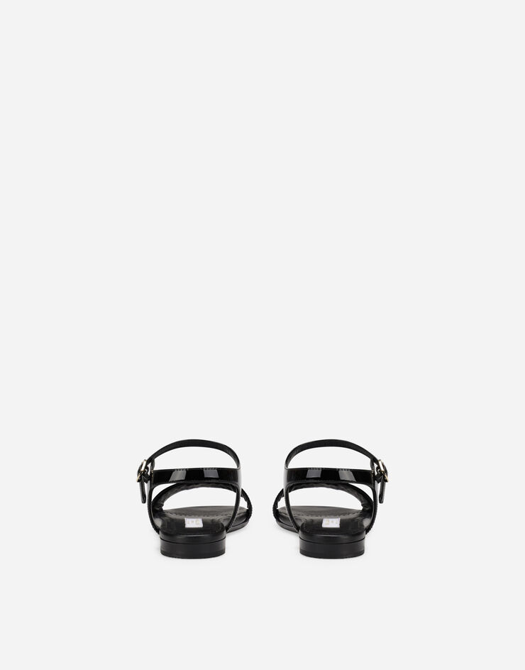 Dolce & Gabbana DG 徽标漆皮凉鞋 黑 D11048A1153
