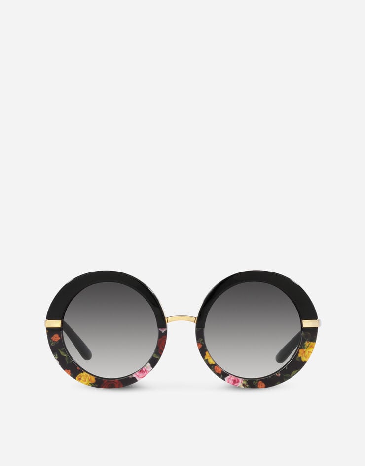 Dolce & Gabbana Солнцезащитные очки Half Print цветочным принтом VG4393VP08G