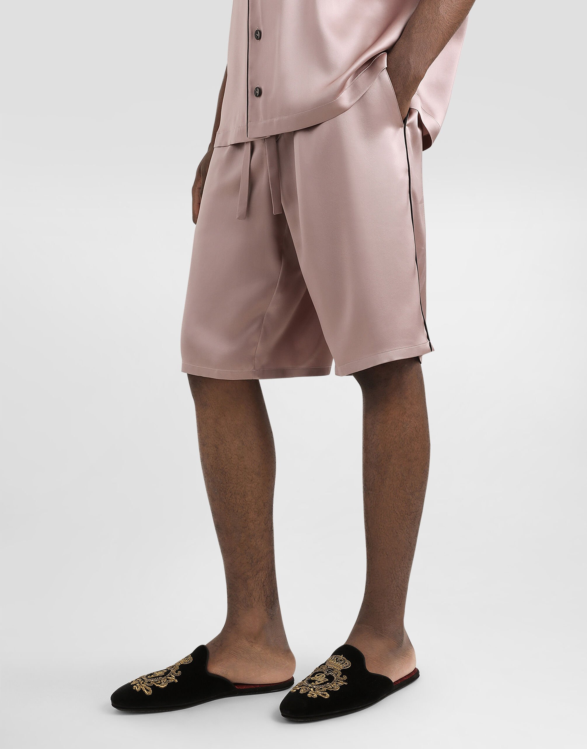 Silk shorts in Lilac for Men | Dolce&Gabbana®