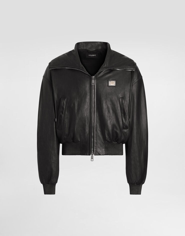 Dolce & Gabbana Blouson en cuir nappa d’agneau Dolce & Gabbana Blouson en cuir nappa d’agneau Black G9BWPLHULZK