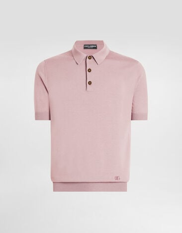 Dolce & Gabbana Silk polo shirt Pink GXZ02ZJBSO5