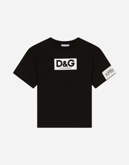 Dolce & Gabbana Jersey T-shirt with heat-sealed logo print Black L4JTEYG7K8Z