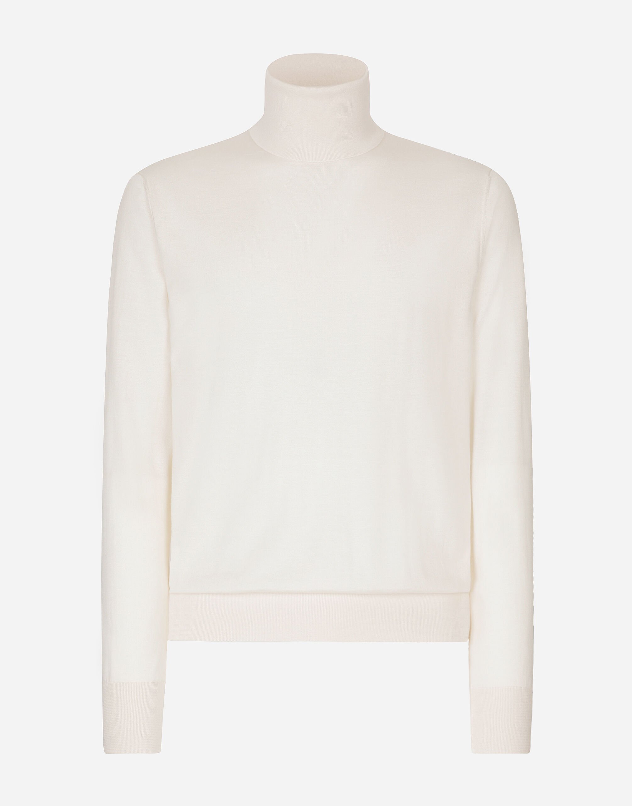 Dolce & Gabbana Cashmere and silk turtle-neck sweater White GXX46TJBSIO