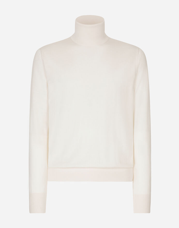 Dolce & Gabbana Cashmere and silk turtle-neck sweater White GXL03TJDMS4