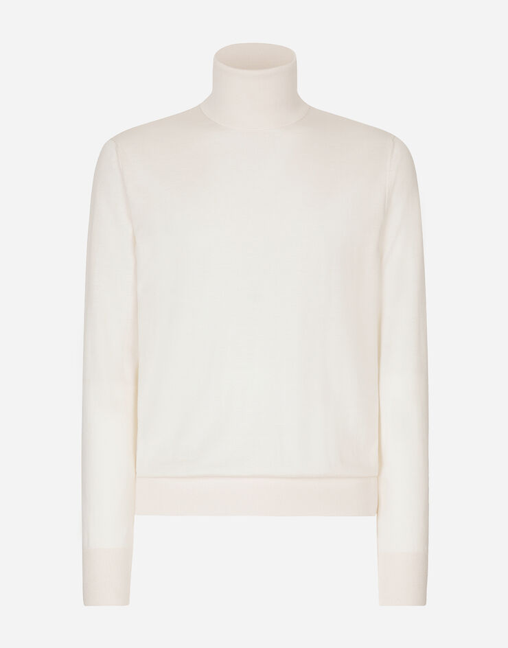 Dolce & Gabbana Cashmere and silk turtle-neck sweater White GXL03TJDMS4