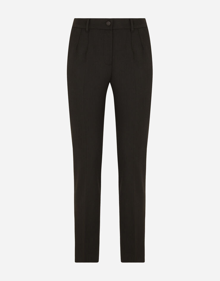 Dolce & Gabbana Pantalón de lana elástica Negro FTAMUTFUCCS