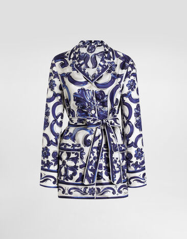 Dolce & Gabbana Majolica-print silk vanity shirt Print I5654WHI1S5