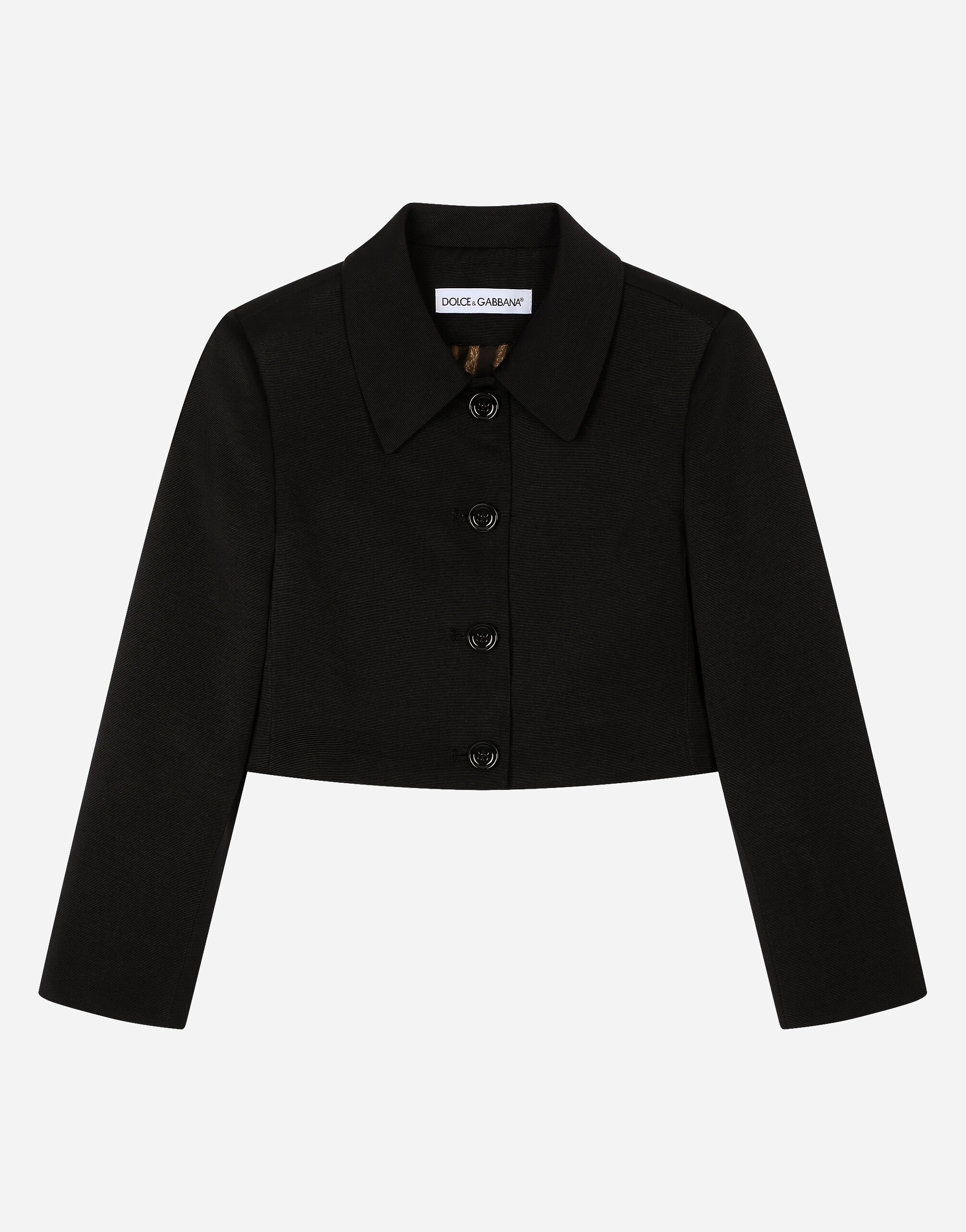 Dolce&Gabbana Single-breasted cropped jacket Black L54C45G7K5C