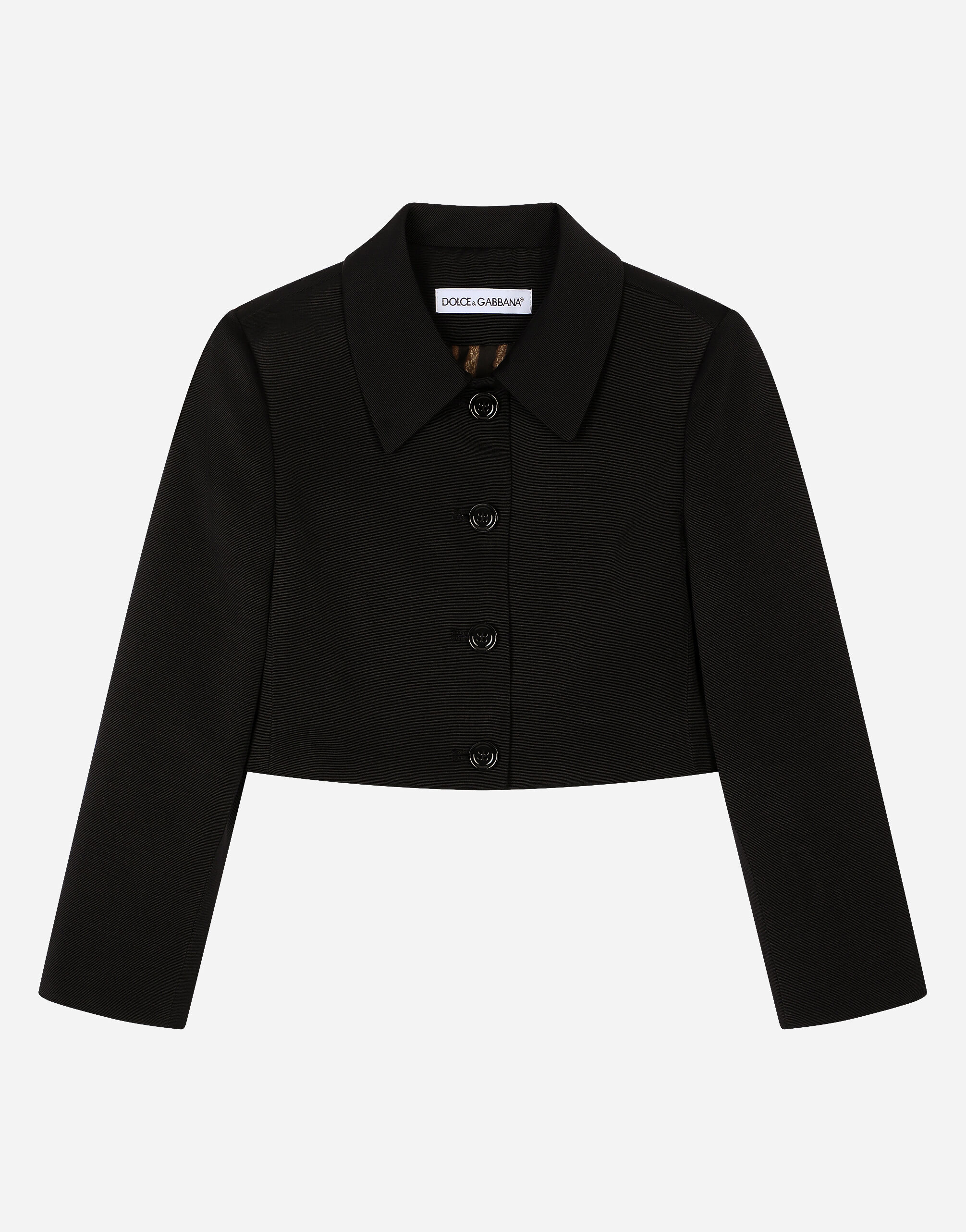 女士黑Single-breasted cropped jacket | Dolce&Gabbana®