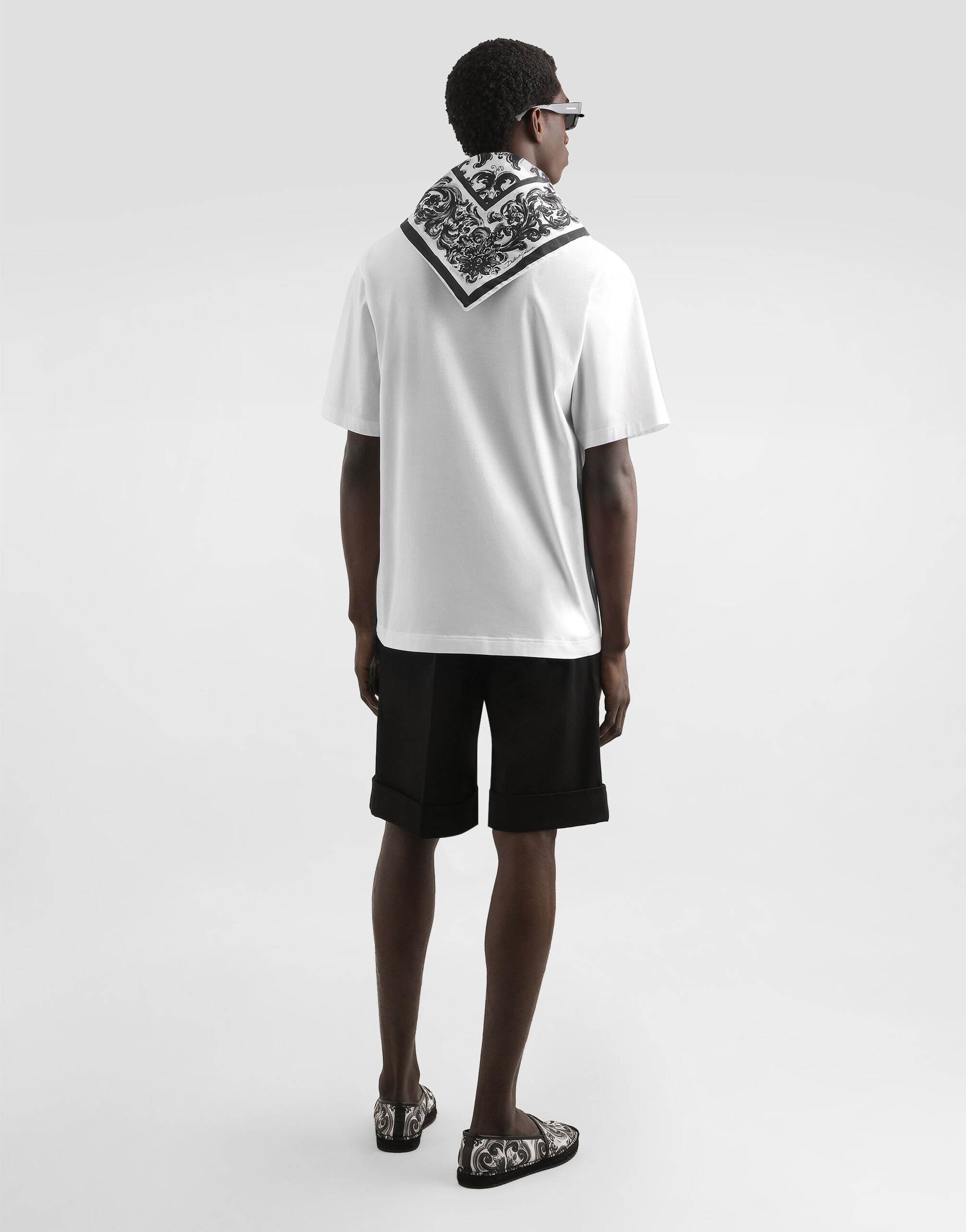 【DOLCE&GABBANA】スカーフ ディテール コットン Tシャツ 半袖 G8SS8ZG7O8Z_W0800_0.jpg