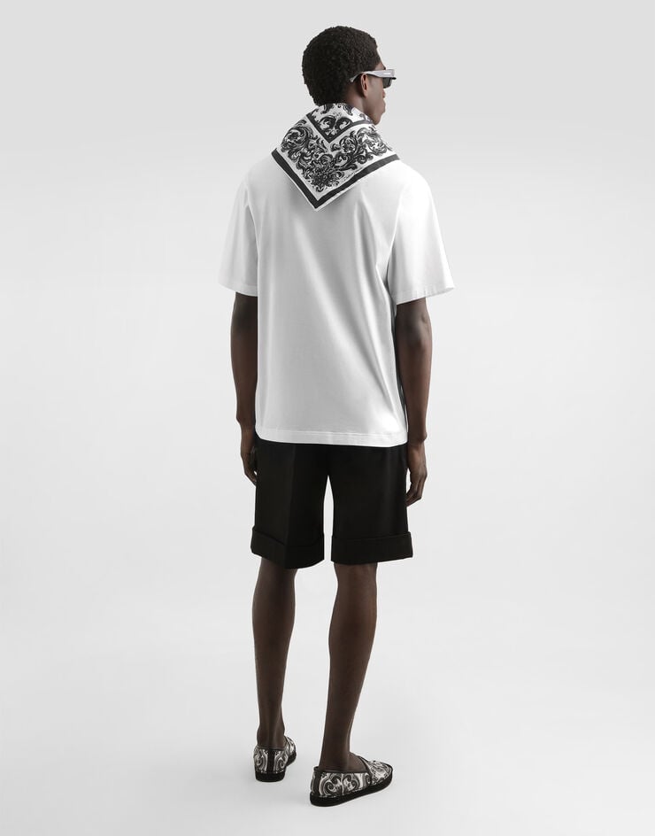 Dolce & Gabbana T-Shirt mit Tuchdetail Weiss G8SS8ZG7O8Z