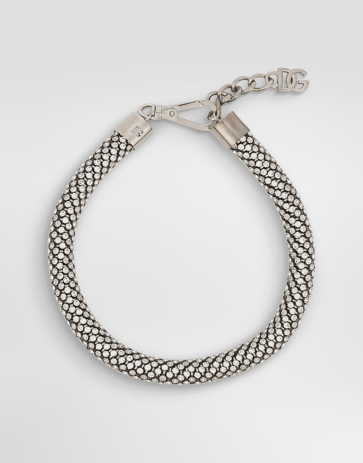 Dolce&Gabbana Tubular choker with rhinestones Dolce&Gabbana Tubular choker with rhinestones Silver WNP8S1W1111