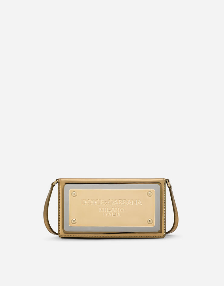 Dolce & Gabbana Phone bag with branded maxi-plate Gold BI3149AY828
