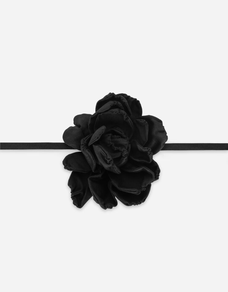 Dolce&Gabbana Choker mit Blume Schwarz FT068RGDB4I