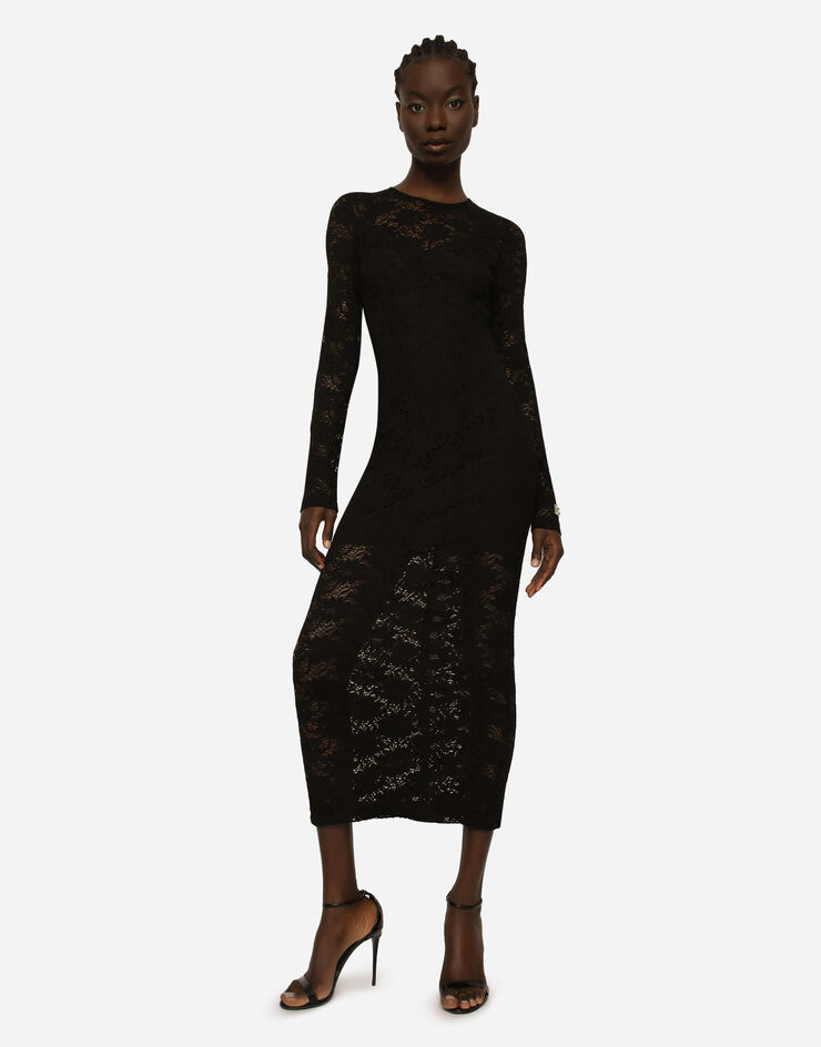 Dolce & Gabbana Long lace dress Black F6AQOTFLRFG