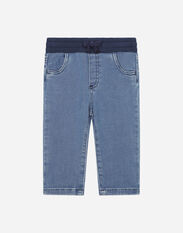 Dolce & Gabbana Blue stretch denim jeans with logo tag Beige L12Q99LY054